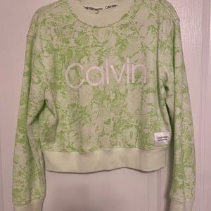 Neon Green Snakeskin Calvin Crewneck